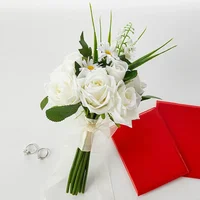 1pc Bride Bouquet White Rose Wedding Flower