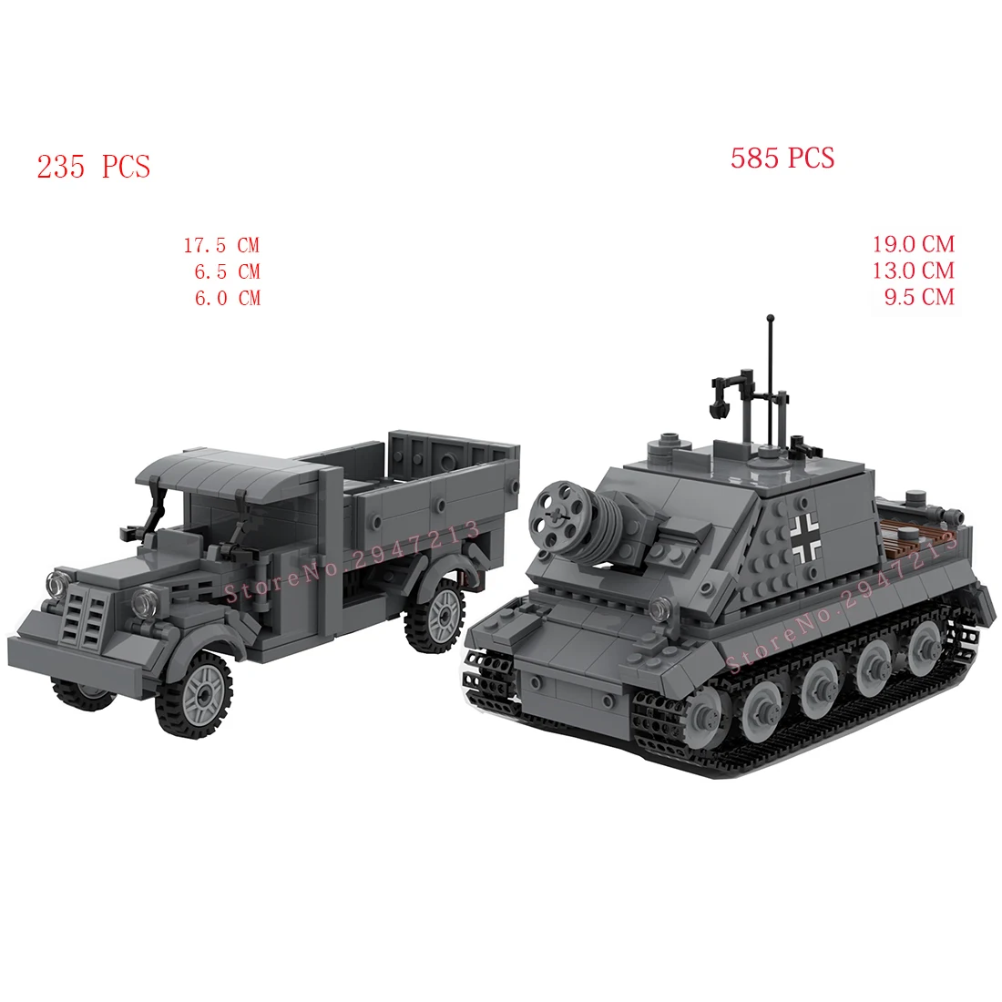 

hot military WWII Germany army Sturmtiger tank opels Transport truck vehicles equipment war brick model Building Block toys gift