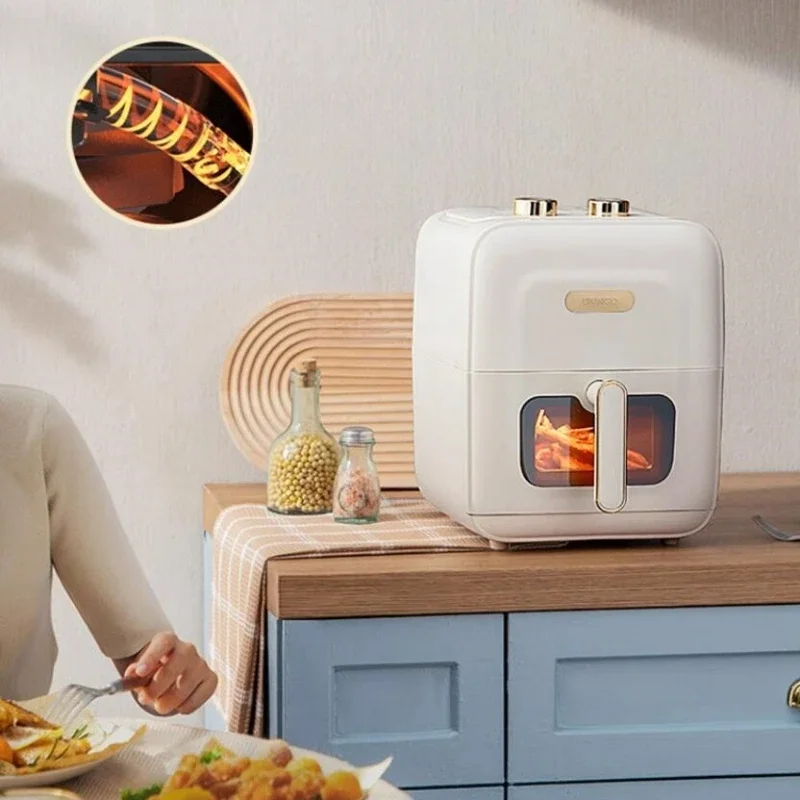220V Air Fryer Visual Household New Multifunction Electric Oven Integrated 6L Large Capacity Electric Fryer Air Fryer 3