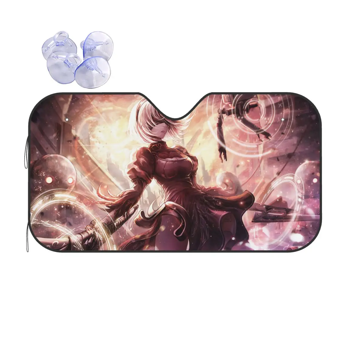 

YoRHa No.2 Type B Nier Automata Fashion Windshield Sunshade 70x130cm Aluminium Foil Sun Visor Solar Protect