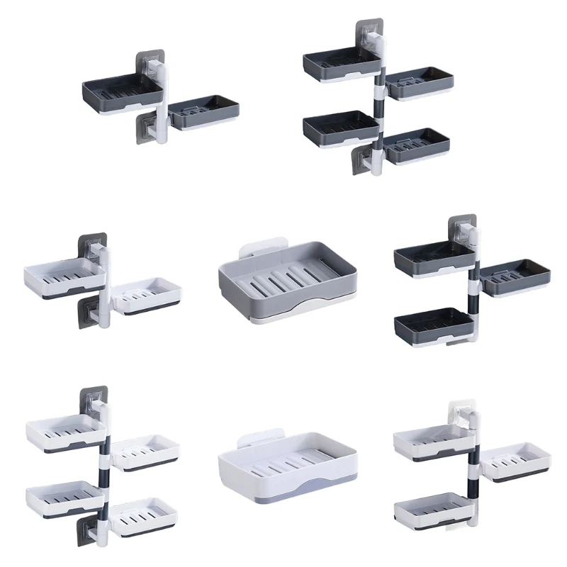 

Bathroom Kitchen Multilayer Soap Box Wall Household Fast Draining Home