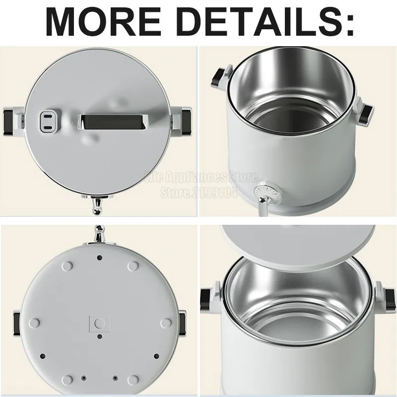 Portable Micro Pressure Electric Cooker 1.8L Stainless Steel Multi