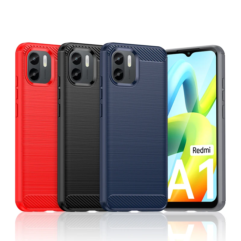 Per Redmi A2 Custodia Per Xiaomi Redmi A2 A1 A1 + A2 Plus Cover Capa Shell Antiurto Soft Carbon Fiber Phone Bumper Per Redmi A2
