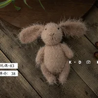 Newborn Photography Props Bunny Doll Knitted Mohair Cartoon Rabbit Doll Toy Fotografia Accessories Studio Shooting Photo Props 4