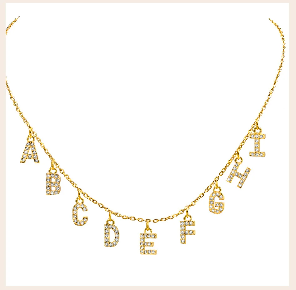 Personalized Initial Name Necklace Stainless Steel Women Alphabet Letter Pendant