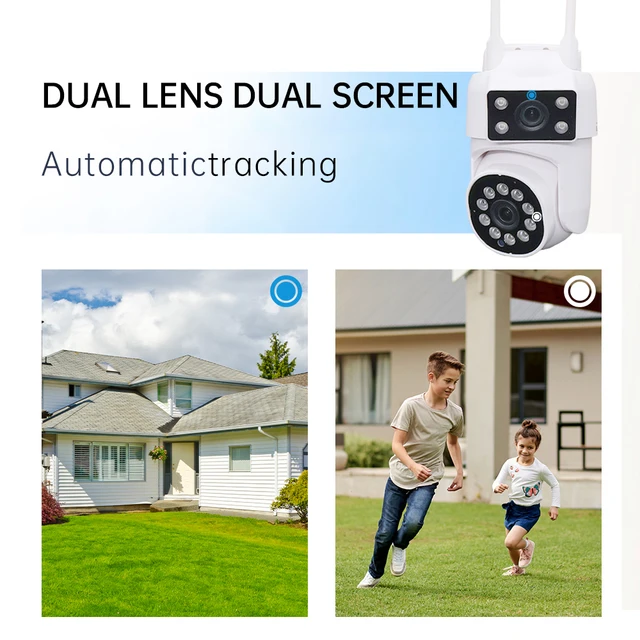 8MP 4K Dual Lens with Dual Screen PTZ Wifi Camera Ai Human Detect Auto Tracking Wireless Outdoor Surveillance Camera 390EYES App 3