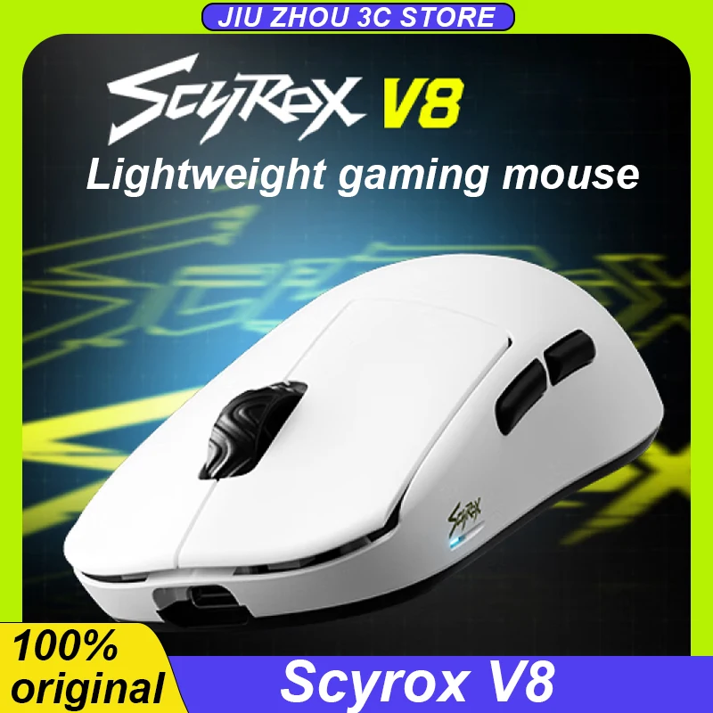 

Scyrox V8 Wireless Mouse Pixart3950 2.4g Wireless Wired Dual Mode 8k 36g Lightweight Nordic 52840 Esports Gaming Mouse Custom
