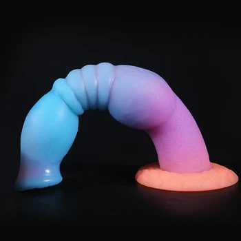 Realistic Luminous Monster Dildo For Women Huge Dick Penis With Suction Cup Female Masturbator Anal Sex Toys For Adults 18 + 3