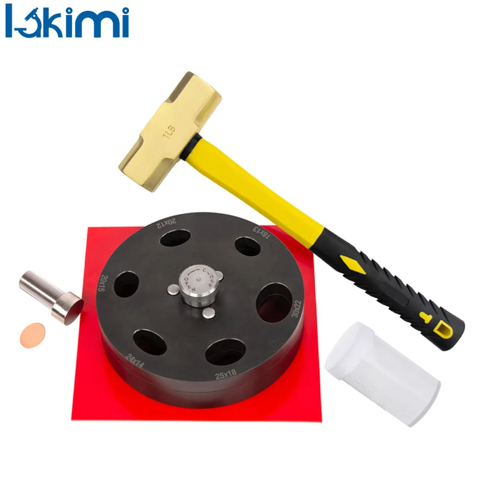 주얼리 금속 제작 도구 DIY 골드 실버 금형 절단, 타원형 카보숑 디스크 커터 해머 LK-CS01, 6 가지 크기의 완전 세트