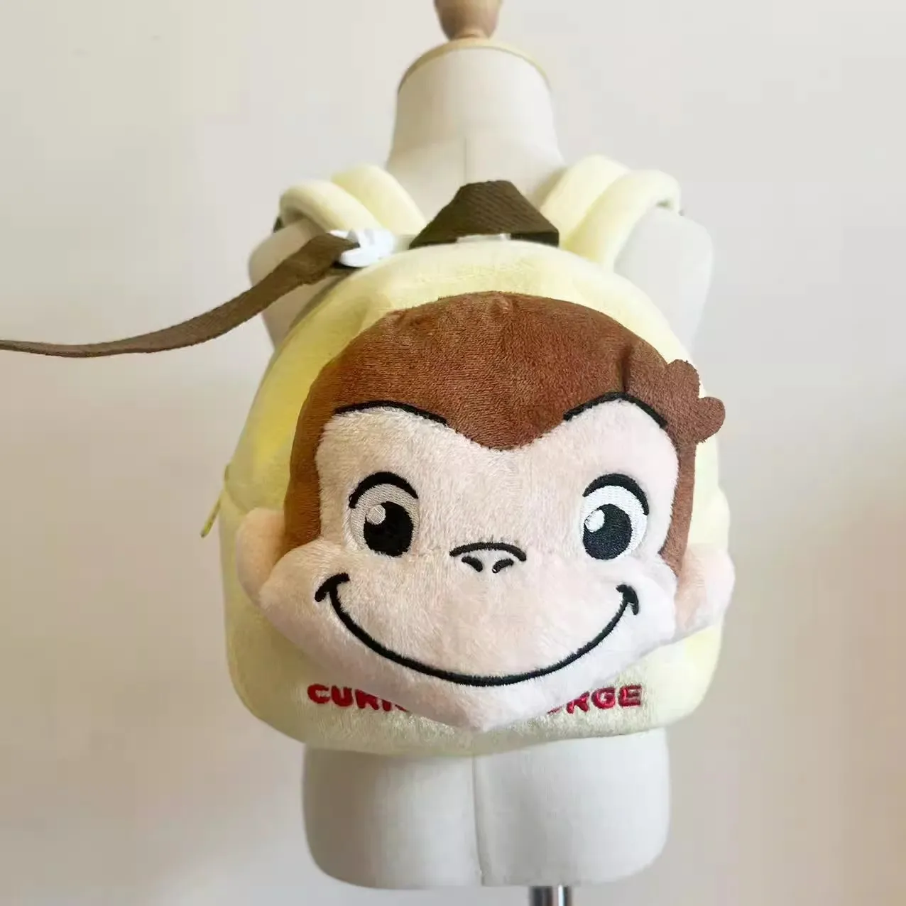 New Cute Curious George Monkey Kids Small Anti-lost Plush Backpack Bags Children Kindergarten Schoolbag 1