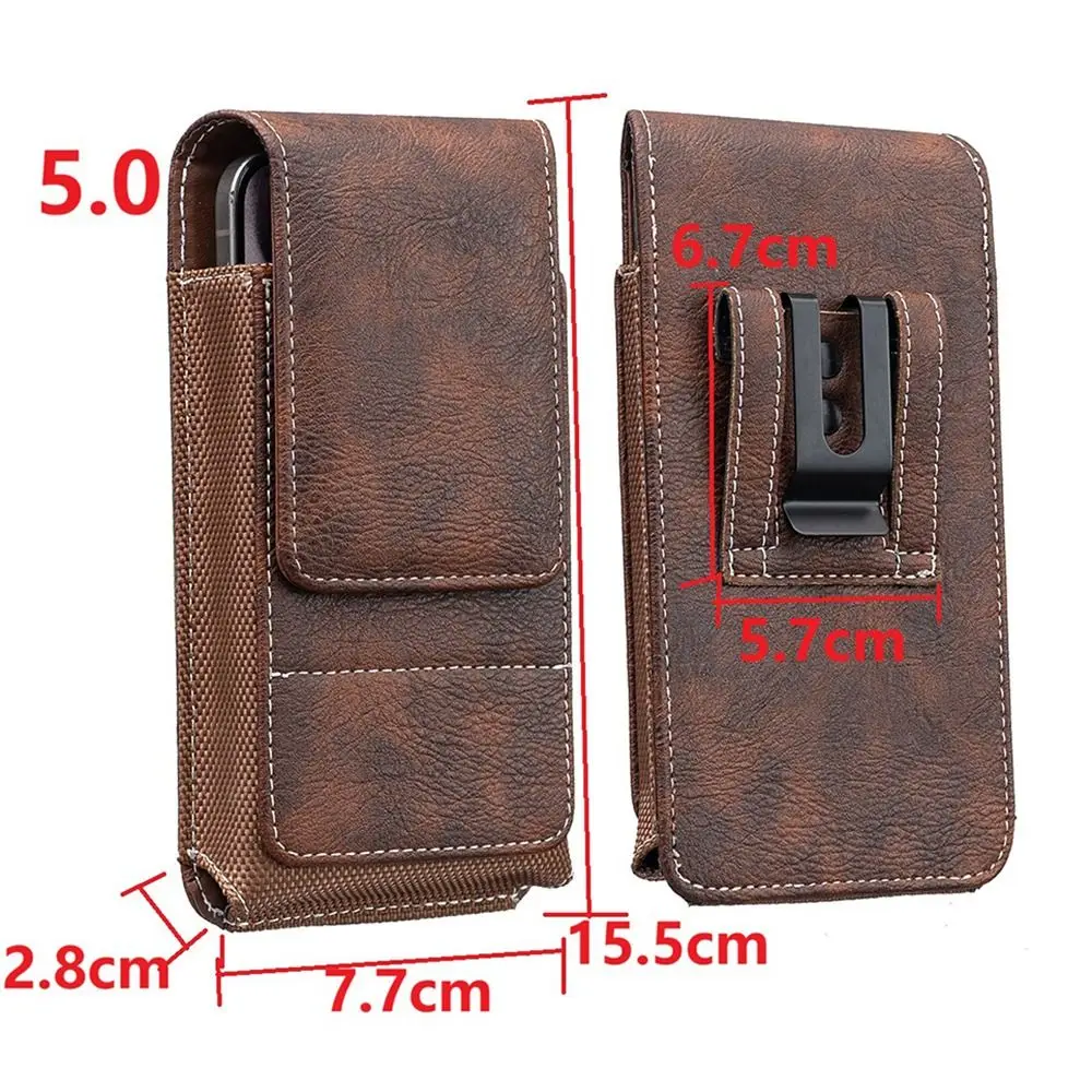 PU Leather Phone Waist Pack with Belt Clip – Outdoor Camping Universal Pouch
