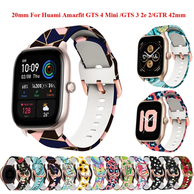 20mm Silicone Printed Strap For Xiaomi Huami Amazfit GTS 4 Mini/GTS 3/2e/2  Bracelet For Amazfit Bip/3/U Pro/GTR 42mm GTS4 Correa - AliExpress