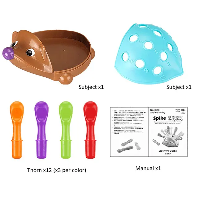 Training Focused on Children's Fine Motor Hand-Eye Coordination Fight Inserted Hedgehog Baby Educational Toy Montessori Toys 6