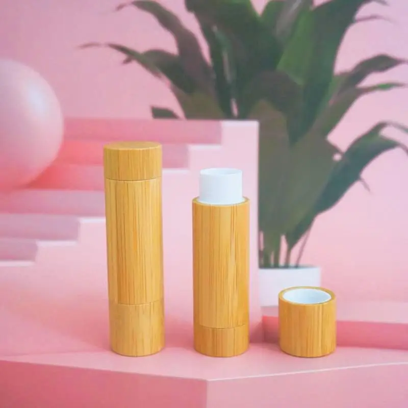 12 1mm top grade natural bamboo lipstick tube diy empty lip balm cosmetic packaging container 4 5g lip gloss pipe shell 100pcs 5ml Bamboo Lip Balm Containers Natural Bamboo DIY Lipstick Empty Lip Tube Cosmetic Container Travel Bottle