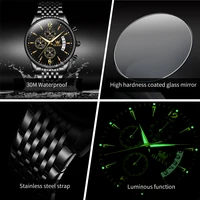 Montres pour hommes OLESV, marque officielle authentique, grand cadran, montre à quartz fine et étanche pour hommes, avec fonction chronomètre et date, en acier inoxydable, originale. 5