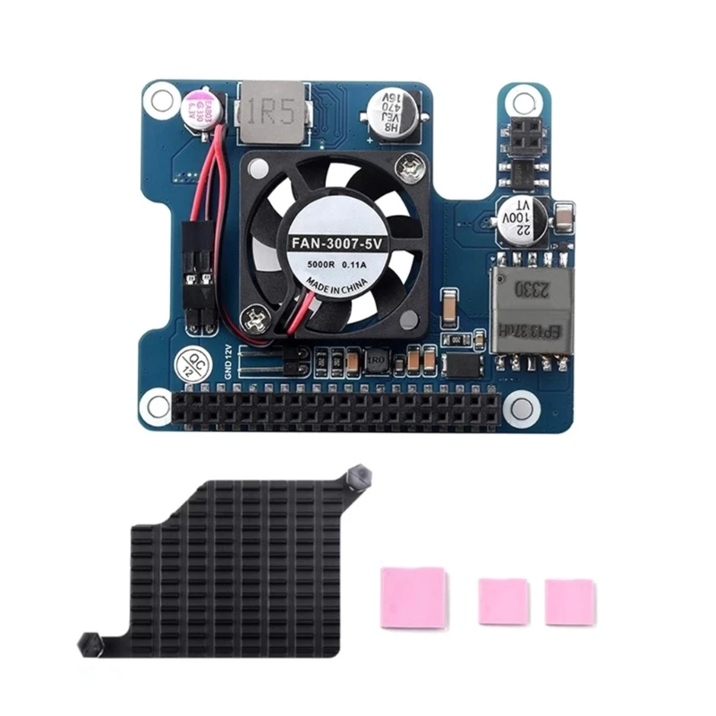 

Модуль PoE Power Over Ethernet с платой расширения вентиляторного охлаждения HAT для RPi 5