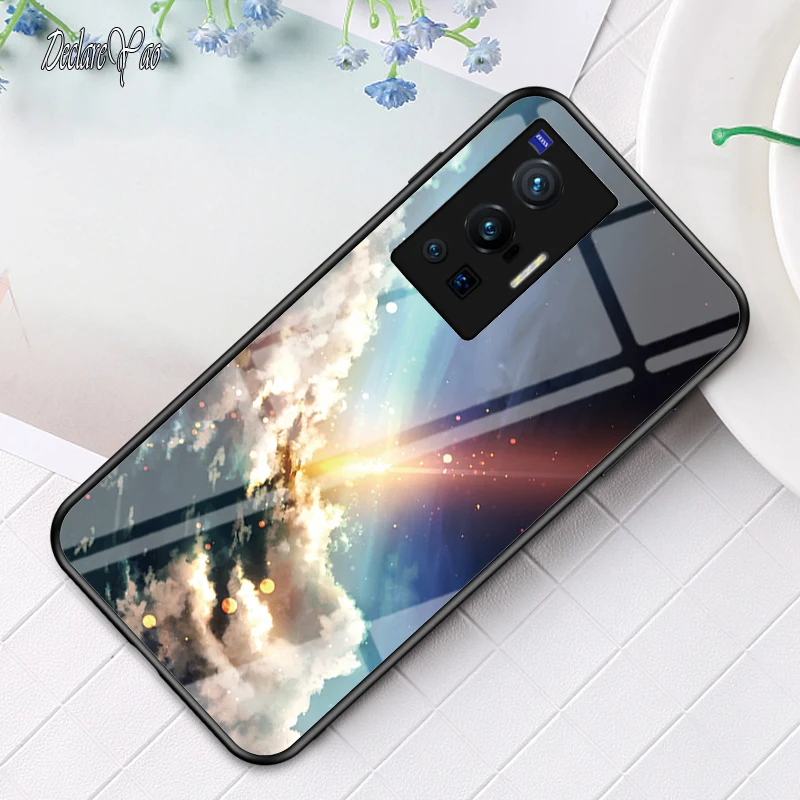 X80 Pro Plus-deksel DECLAREYAO hardt glassdeksel for VIVO X70 X60 X50 X30 X27 X23 X20 X9 S-deksel Silikon Ultra Slim Tempere_voghion.com