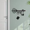Wall Mounted Key Holder, Key Storage Row Hooks For Wall Decorative , Black Metal Key Organizer Rack Hook for wall key Hanger 5