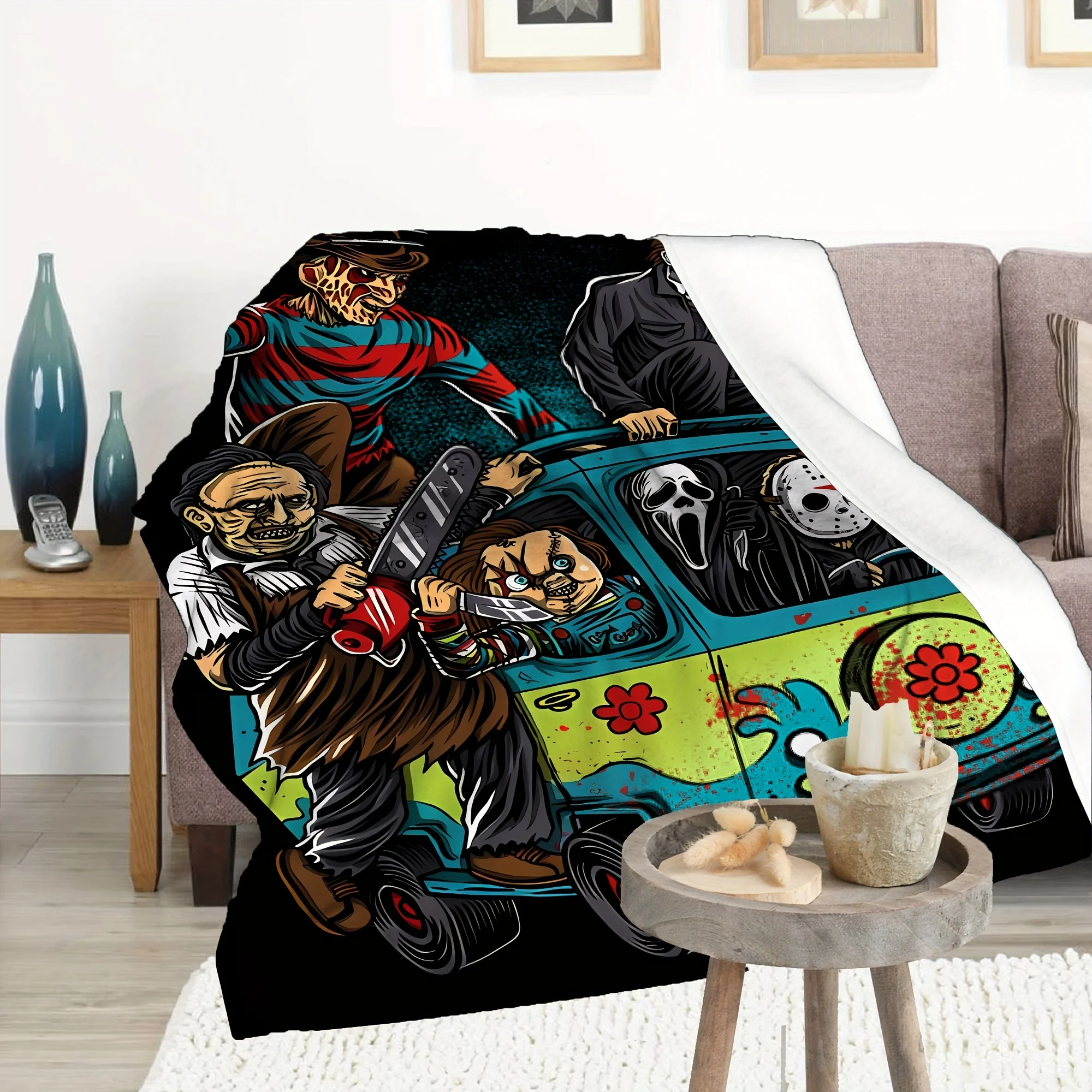 Halloween Blanket, Horror Movie Halloween Blanket - Super Soft and Cozy for Sofa, Bed, Travel and Camping - 1 Piece 4
