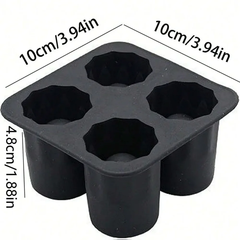 Silicone Ice Cube Mold 4 Cup Shape Tray Make Shot Glass Summer Bar Party Frozen Whiskey Beer Cocktail Cold Drinking Kitchen Tool