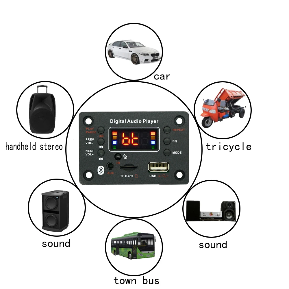 Bluetooth 5.0 MP3 Decoder Board Car Audio Module