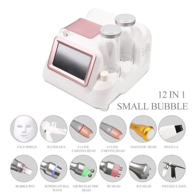 Hot Selling 12 in 1 Hydrogen Oxygen Bubble Instrument Clean Hydroxide Dermabrasion Machine Line engraved Water Light Instrument