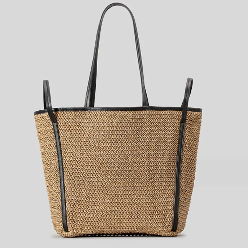 thumbnail image 1 of Bolso de mano tejido de gran capacidad, bolso de mano y monedero de paja para playa de verano, bolso de hombro bohemio para mujer, bolso de viaje para mujer 2024, 1 of 5