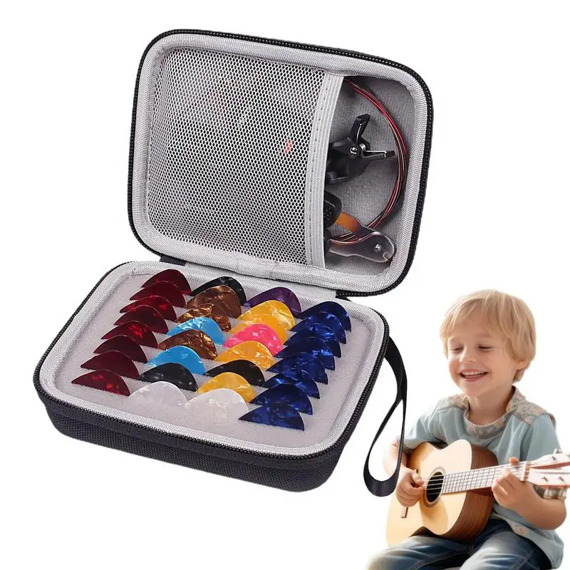 

Guitar Pick Storage Bag Waterproof Storage Case For Guitar Pick Portable PickOrganizer For 40 Picks Dustproof Pick Pouches For