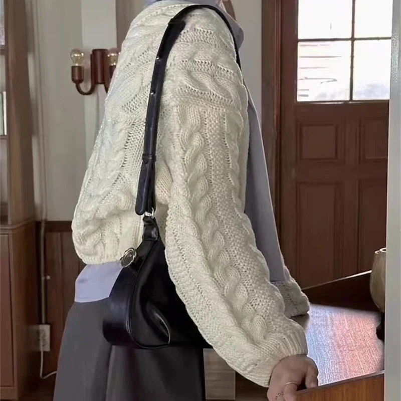 Autumn and Winter New Women's Clothing Long-sleeved Knitted Sweater Office Fashion Casual Cardigan Top Knitwear