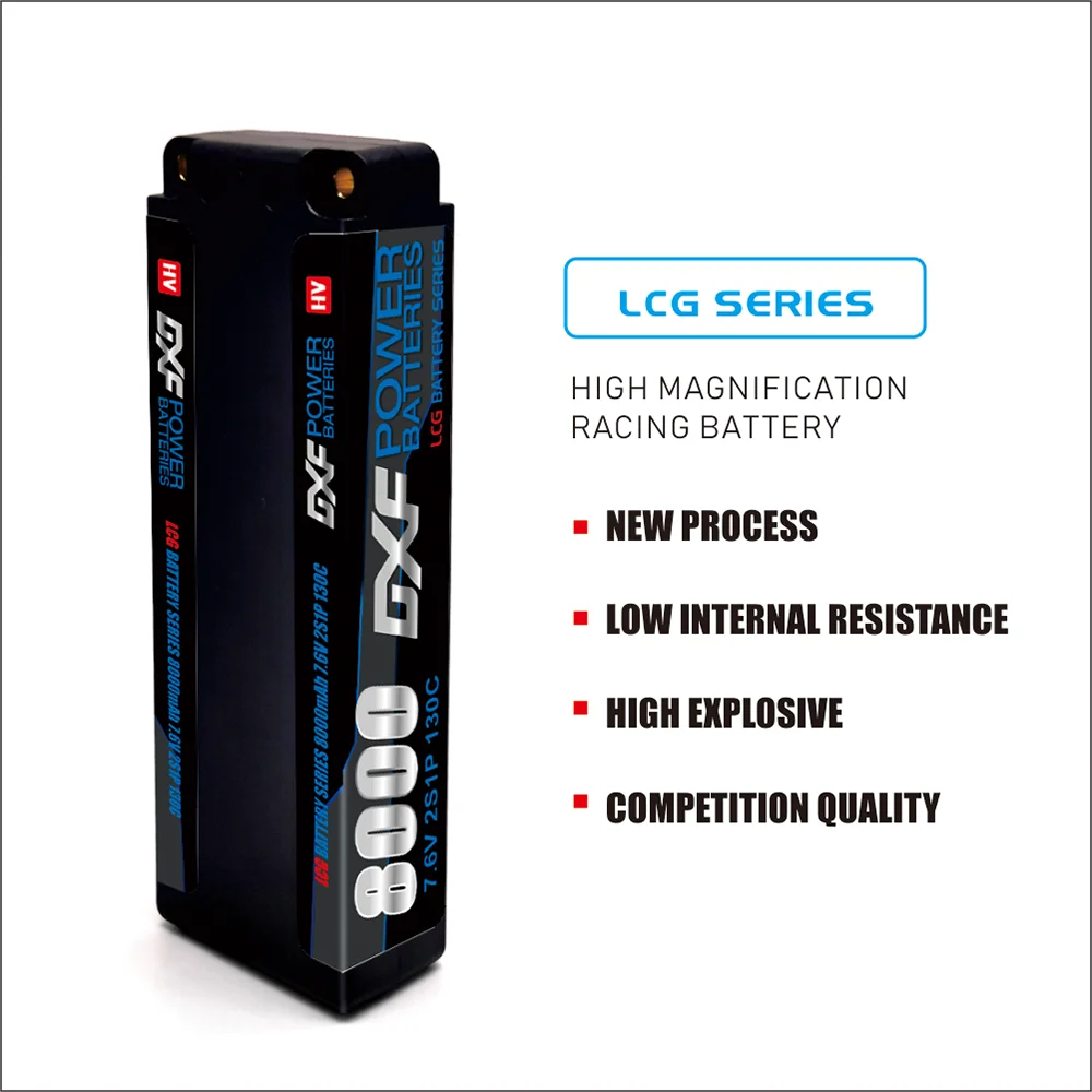 DXF 2S Lipo Battery 7200mAh 8400mAh 140C 8000mAh 9200mAh 130C 5mm Bullet T/Deans Plug Hardcase for RC Car Boat Truck UAV RACING 4
