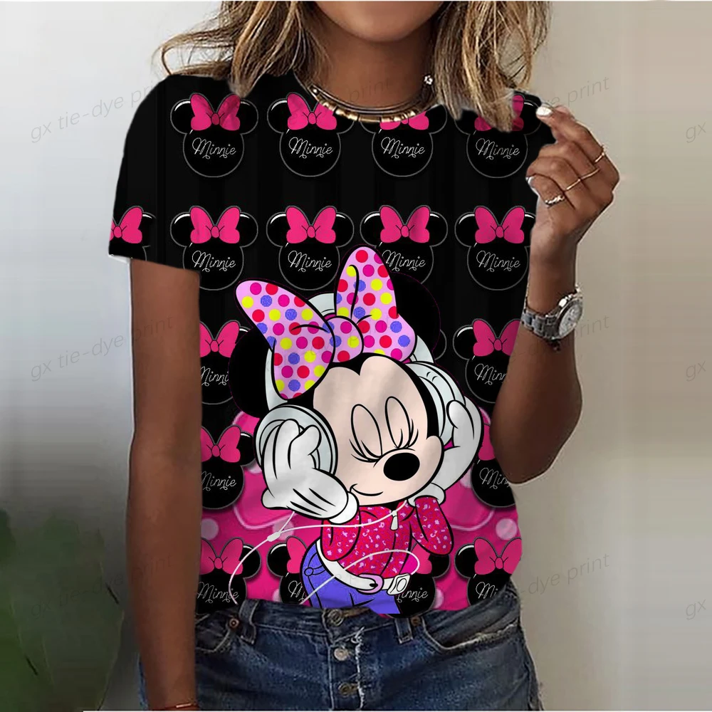thumbnail image 1 of Camiseta de verano de manga corta con estampado de Mickey Mouse para mujer, camiseta de talla grande, nueva camiseta para mujer, ropa de moda, tops para mujer, 1 of 4