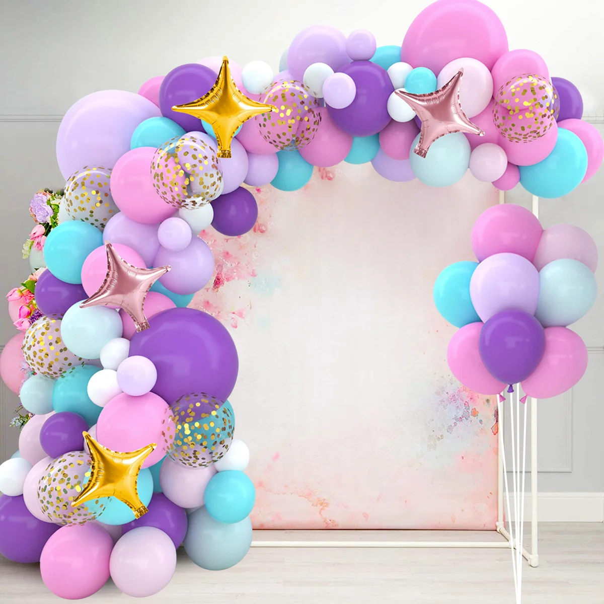 Ghirlanda Decorativa Compleanno Arcobaleno – 138 Pezzi Con Palloncini, Striscioni E Nuvole, Per Festa Bambina E Baby Shower - 4