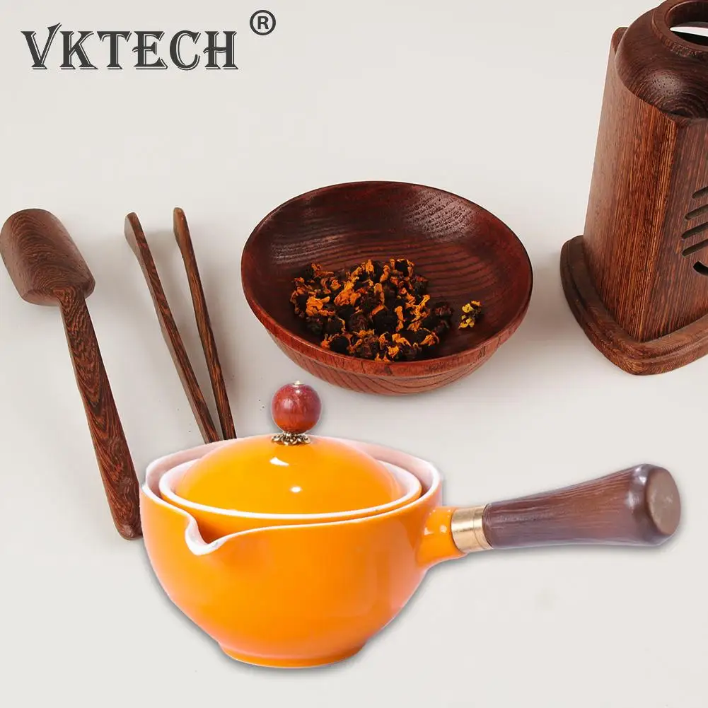 Scizorito Chinese Kung Fu Tea Set - 11-Piece Rotating Teapot Set With Justice Cup & 8 Glaze Cups (Sapphire Red)