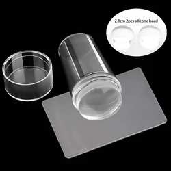 Clear Jelly Nail Art Stamper & Scraper Set (01 1 set with 2pcs)