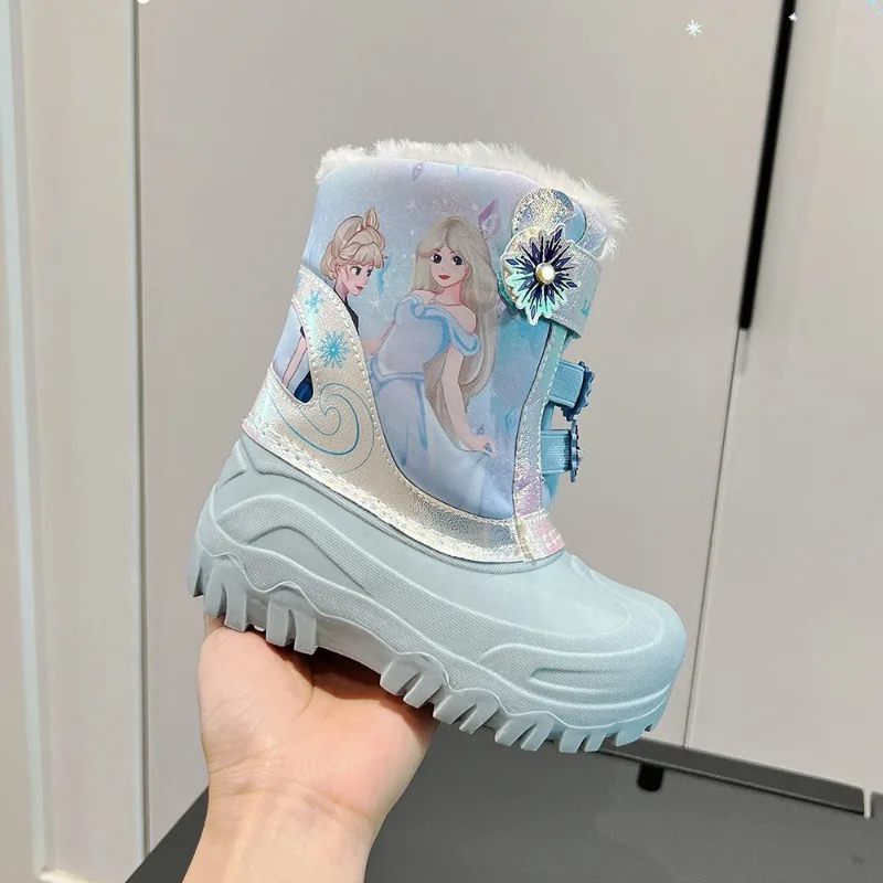 Girls Unicorn Snow Boots Waterproof Slip Resistant Cold Weather Shoes Brand Boy Girls Rubber Boots for Kids Fashion Sneakers
