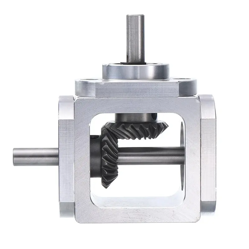 A81M New Gear-Box 90 Degree Right Angle Bevel Gear-Box 1:1 Single Output Shaft 1 Module 20 Teeth Bevel Gear Aluminum Frame image 1