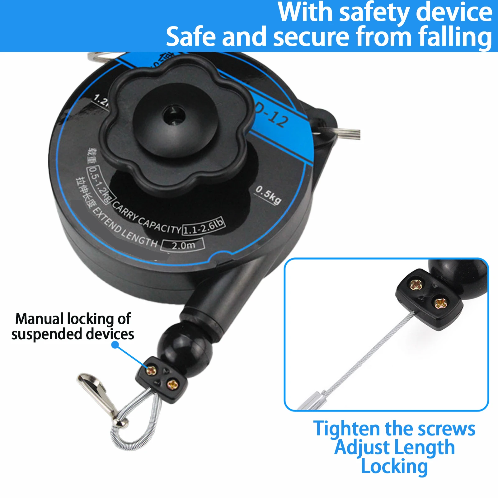 SBD-12/20 Industrial Grade Spring Balancer 0.5kg-2kg Screwdriver Hanging Tool Multipurpose Retractable Spring Balancer