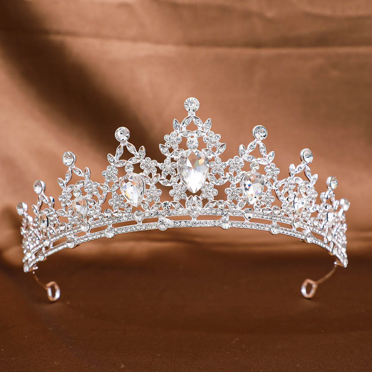 1Pc Baroque Style Crystal Crown Tiara Queen Crown Rhinestone Alloy Hair Band Women&rsquo;s Bride Wedding Hair Accessories hair accessories bridal hair accessories