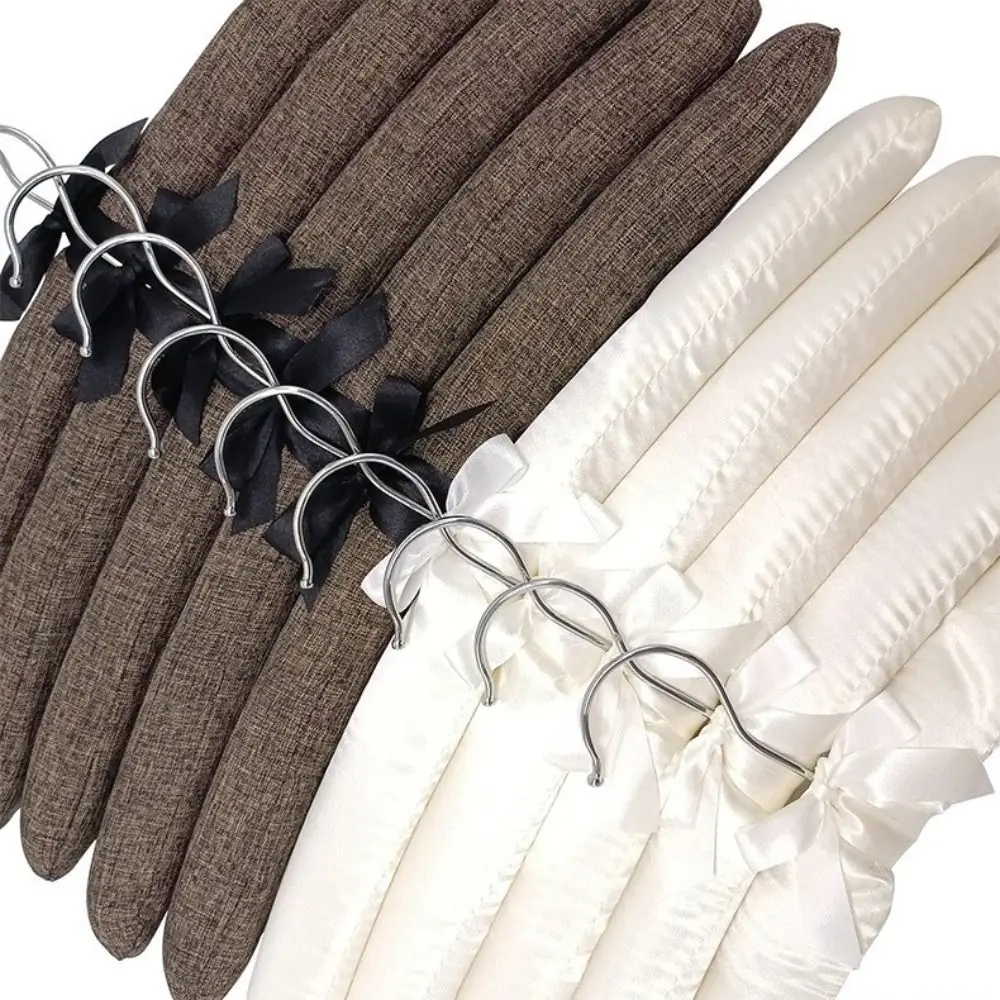 5PCS Satin Silk Clothes Hanger High Quality Display Hanger Practical Durable Sponge Hangers Home Storage Organizati Supplies