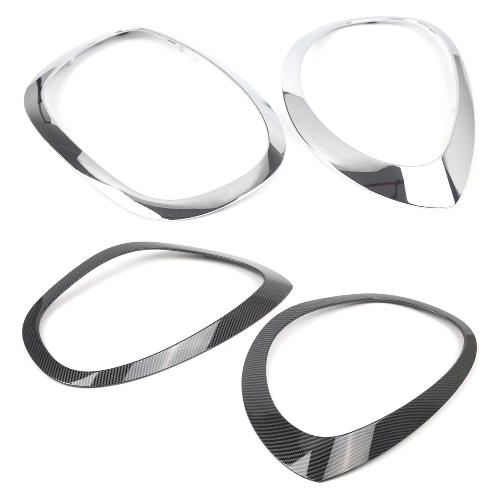 Headlight Trim, 2PC Left and Right Headlight Frame Bezel Surround Cover ...