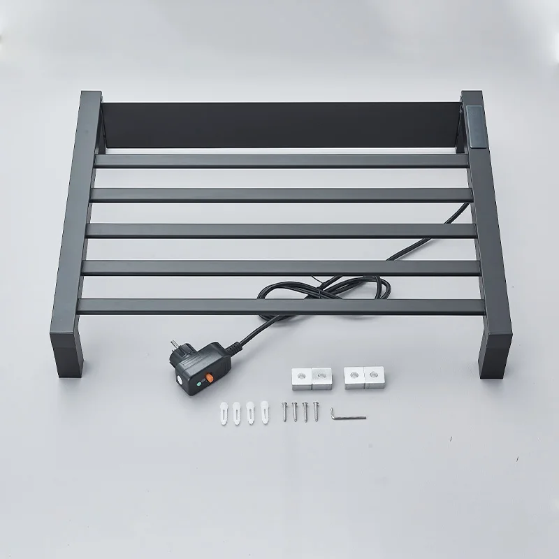 Bathroom Electric Heated Towel Rack with Digital Display Touch Thermostatic Dry Towel 304 Stainless Steel Heater