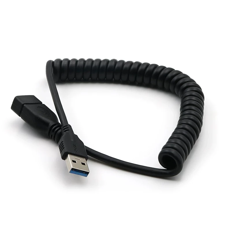 Coiled USB Extension Cable - USB 3.0 Male to Female, 1.5m/3.3ft