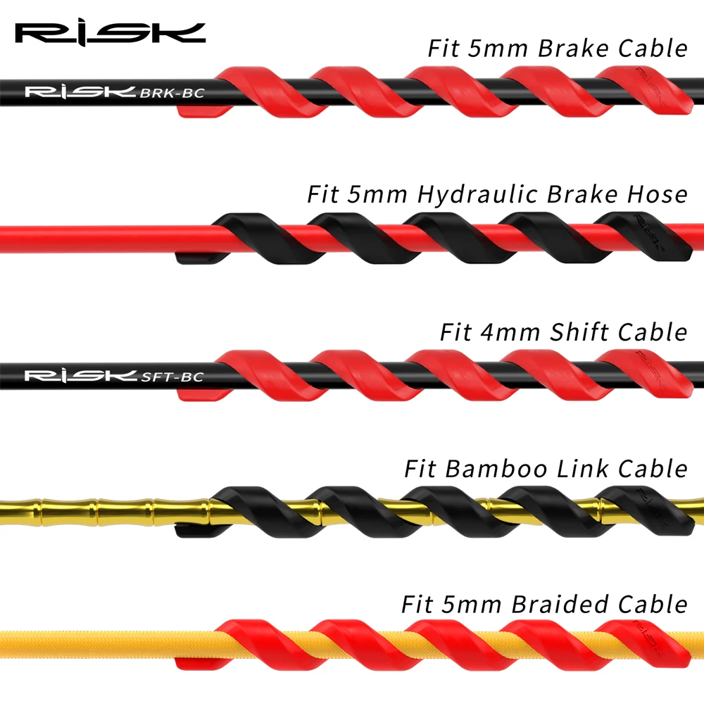 RISIKO 20PCS Fahrrad Kabel Spirale Hülse Gehäuse Schutz Brems/Shift Kabel Rohr Schutz Anti-Reibung Gehäuse Gummi schutz – Detail 1