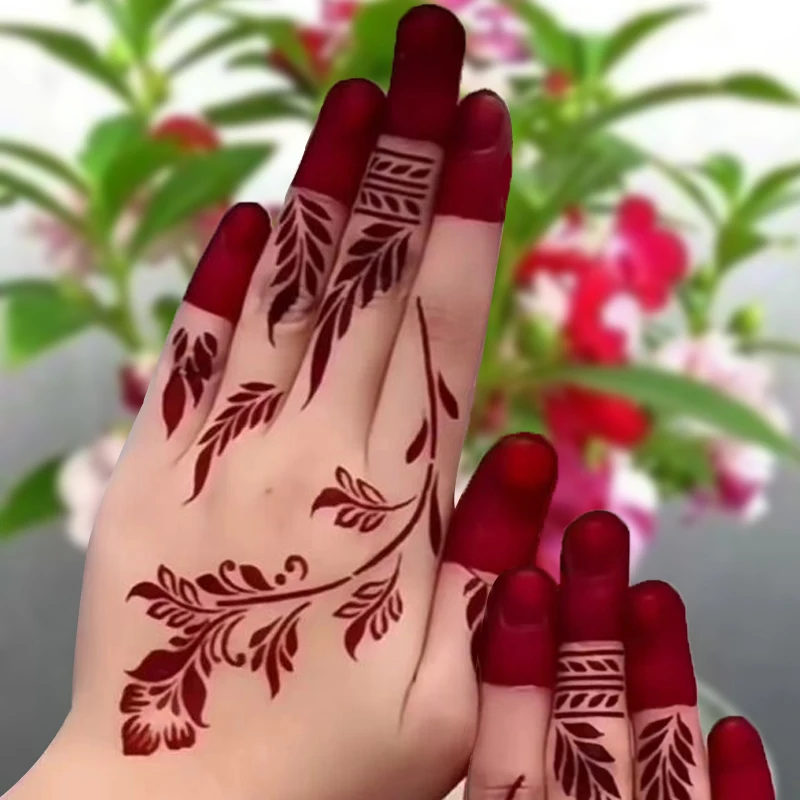 Natural Plant Henna Powder DIY Handmade Wine Red Black With Tools For Nail Natural Dyeing Colors Long Lasting 30g