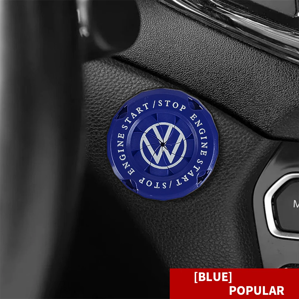 자동차 원키 시동 정지 단추 커버, 엔진 점화 장식, 폭스바겐 VW 골프 라비다 파사트 폴로 타루 티구안 마고탄용