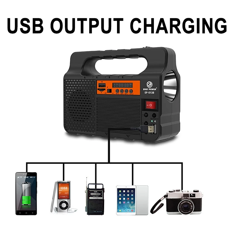 Outdoor Portable Flashlight Lamp with Solar Panel Solar Energy Systems+3pcs LED Bulbs Small System Energy Storage Power Supply