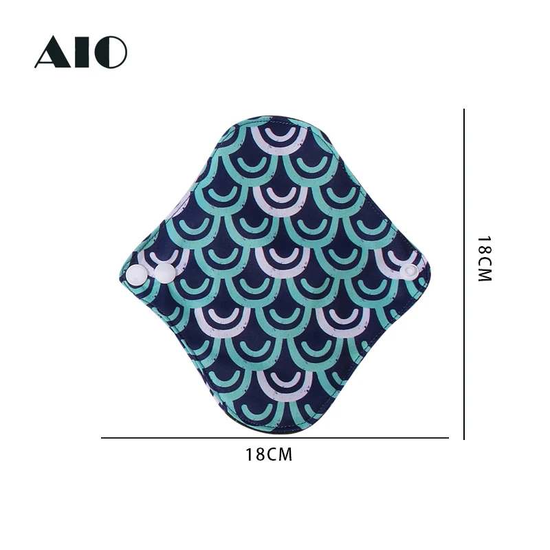 AIO Cloth Pads Menstrual Pads for Monthly Washable Panty Liner With Bamboo Charcoal Inner size 18*18cm Reusable