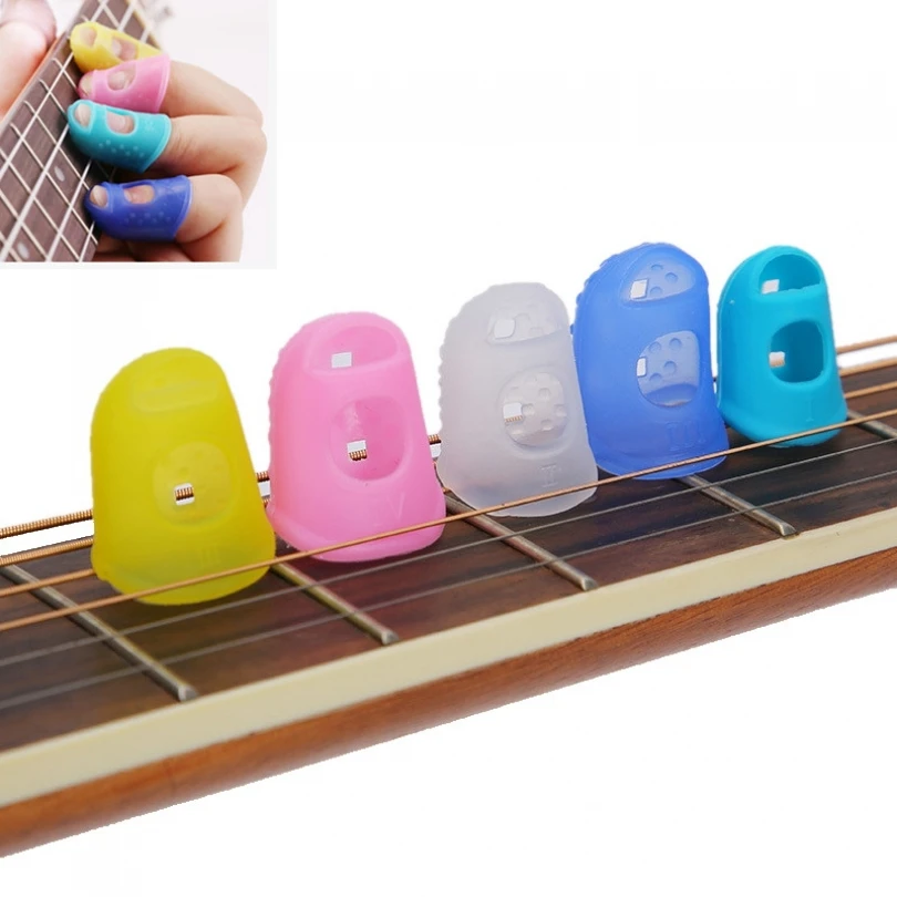 

1pc/4pcs/5pcs Silicone Thickened Left and Right Hand Universal Guitar Pick Fingertip Covers for Guitar /Bass with Sizes Optional