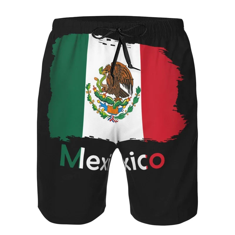 Aztec Mexico Flag 3d Print Swim Trunks Men Swimwear Quick Dry Street Beach Shorts Bathing Suits Hawaii Surf Men's Floral Board 5