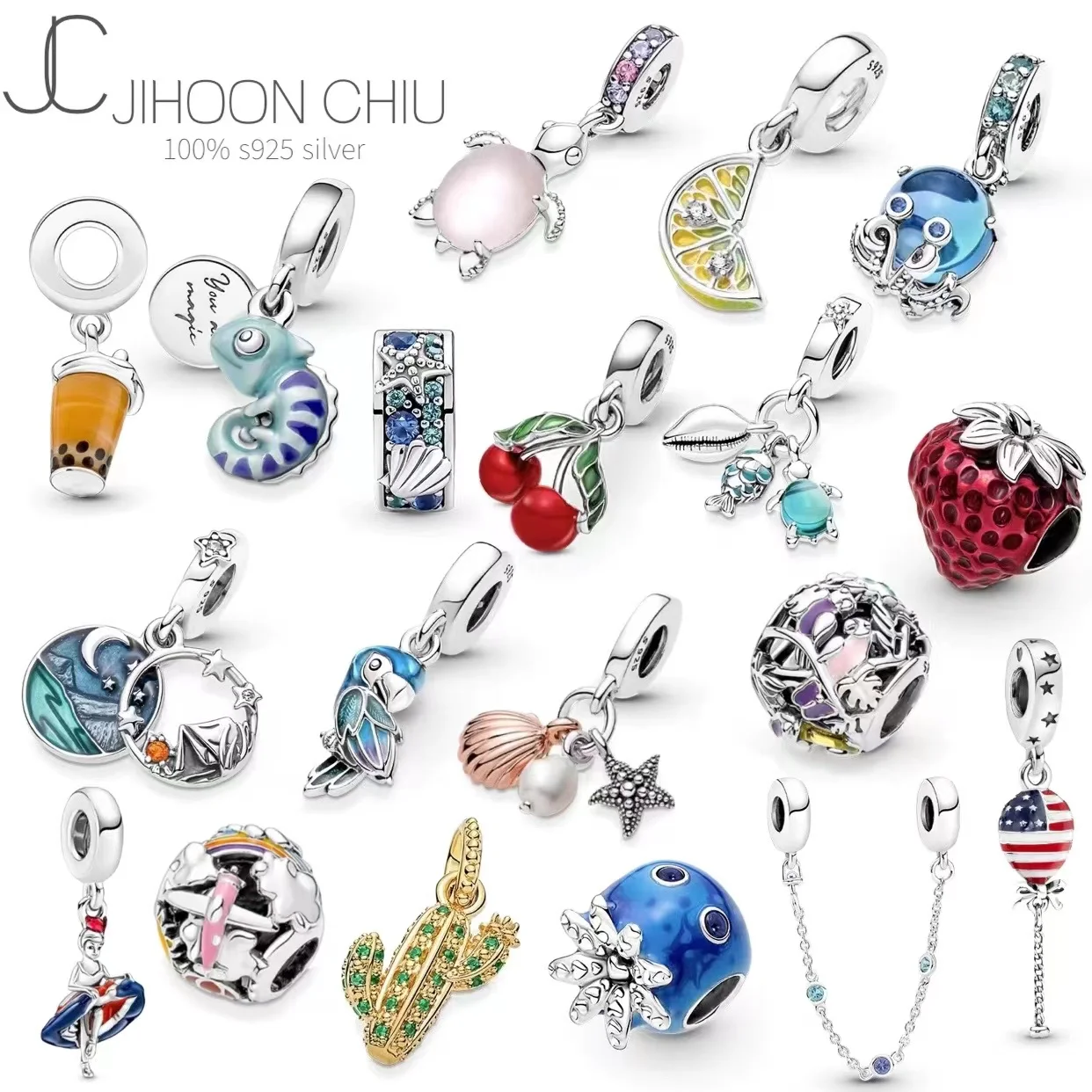 

2022 925 Sterling Silver Beads Shimmering Dolphin Murano Glass Sea Turtle Dangle Charms Compatible With Original Pan Bracelets